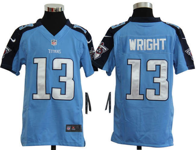 Tennessee Titans 13 Kendall Wright Light Blue ypuths Team Nike Game Jersey